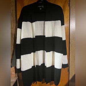 Foxblood Black and White Striped Women's Sweater